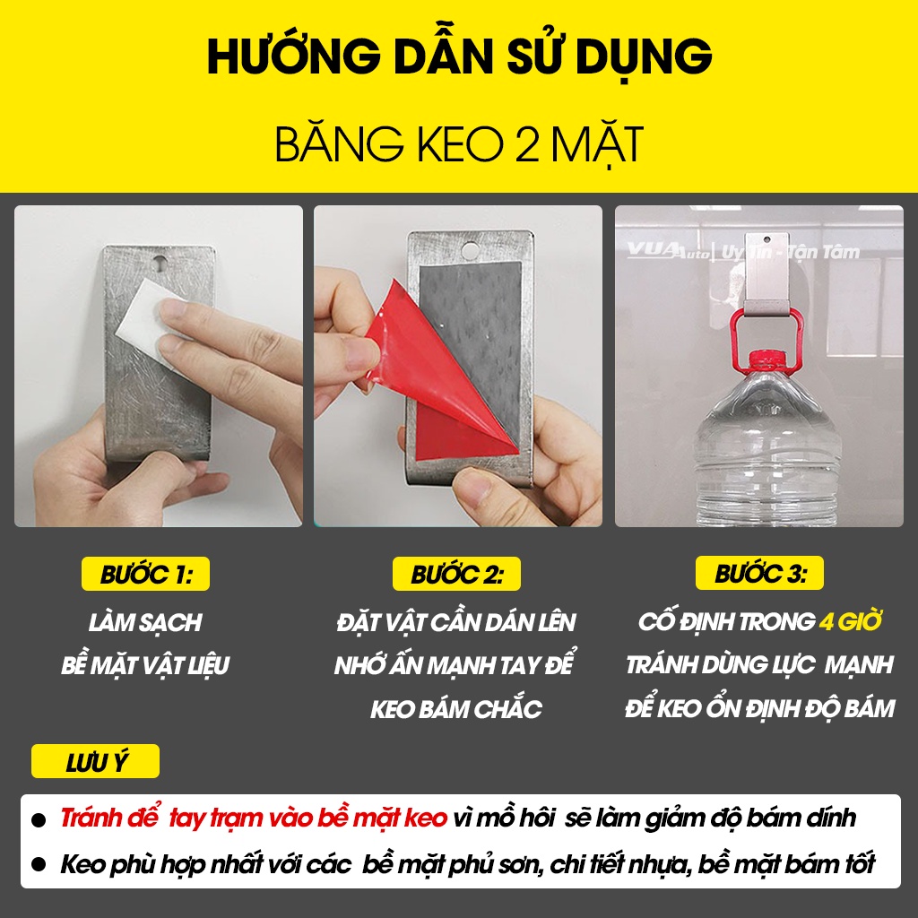 Bắng dính 2 mặt siêu dính VuaAuto băng keo dài 3m đến 10m cường lực chuyên dụng dán nội thất ô tô vật dụng tường nhà cửa