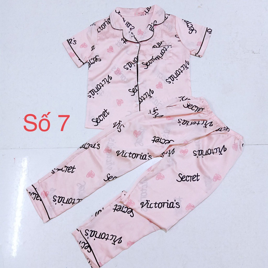 Đồ ngủ Lụa Satin Pijama tay ngắn - quần dài - Nhiều Mẫu | BigBuy360 - bigbuy360.vn