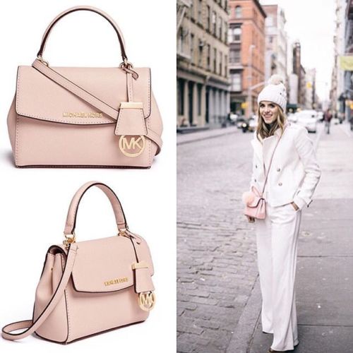 Túi Michael Kors Ava Black hồng Soft Pink Size XS