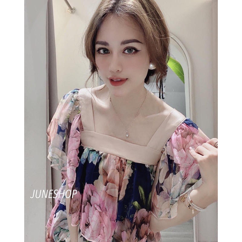 ] Váy bbdoll hoa xếp tầng hàng đẹp chất voan mềm🌸 Ảnh thật