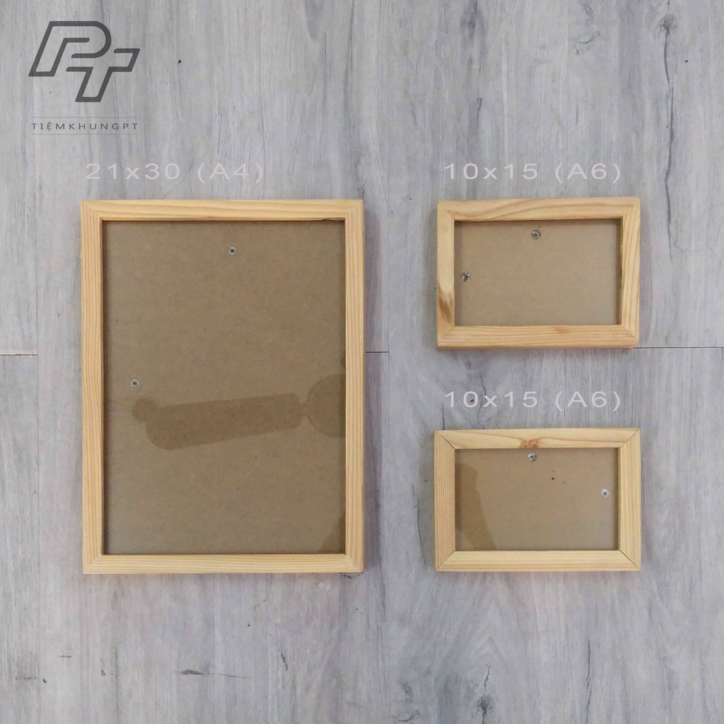 Khung Ảnh và Tranh Treo Tường - Tiệm Khung PT - Picture Frames - Khung Hình Gỗ Thông Mặt Kính