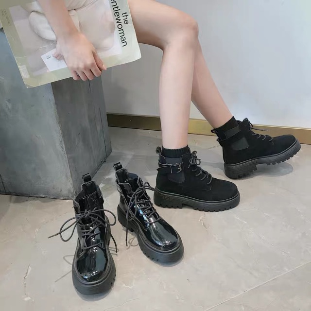 [ORDER 15-20 NGÀY] Boots da cao cổ nữ cài quai phần cổ giày | WebRaoVat - webraovat.net.vn