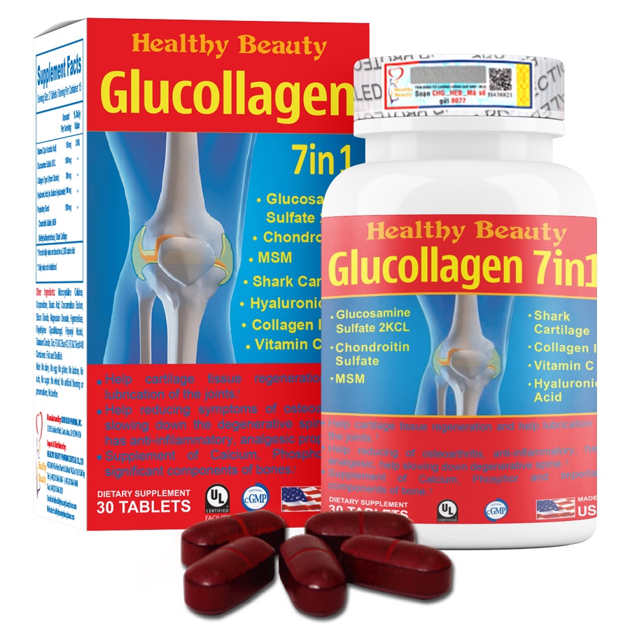 Viên Uống Bổ Khớp- Tái Tạo Mô Sụn Khớp HB GLUCOLLAGEN 7IN 1
