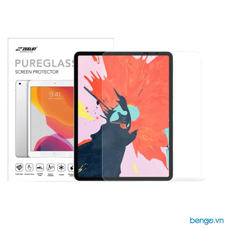 Dán cường lực dành cho iPad Air 4 10.9/Pro 11"/Pro 12.9" 2021/2018 Zeelot PureGlass 2.5D chống vân tay