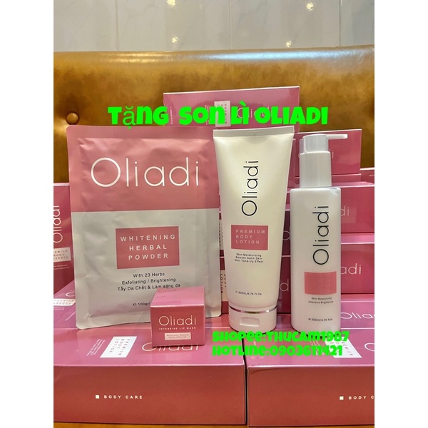 COMBO Kem Ngày & Đêm + ủ môi +tắm Dưỡng trắng da Body Oliadi Với Công Nghệ Hạt Nano Phân Tử 200ml.