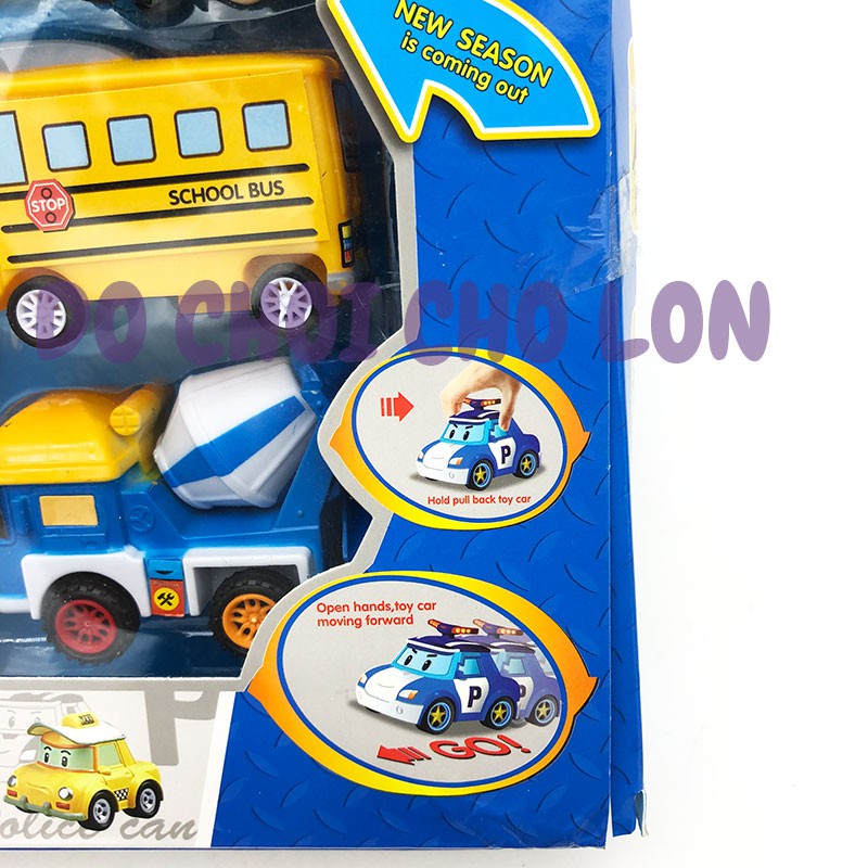 Hộp đồ chơi 12 xe Robocar Poli bằng nhựa chạy trớn P7