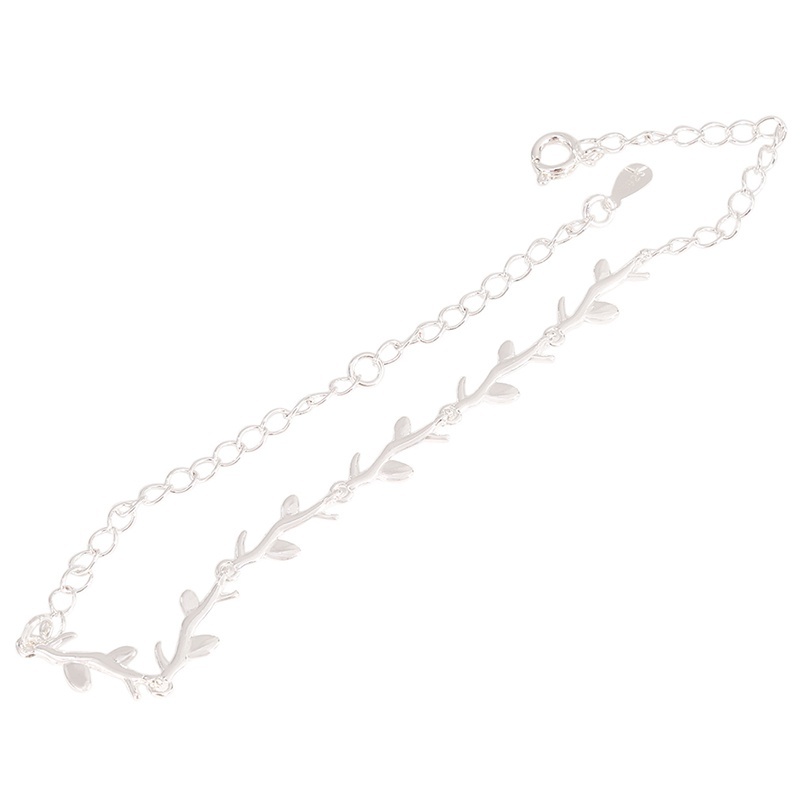 Women's Fashion Bracelet Leaf Twig Silver Plated Bracelet Simple Jewellery