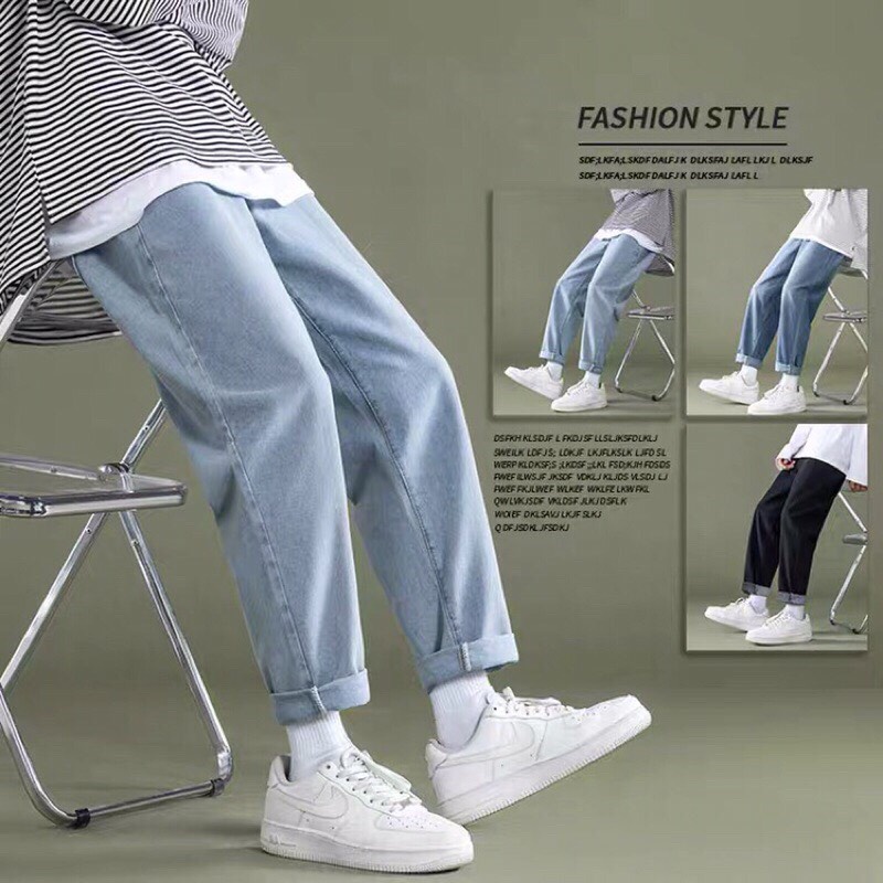 Quần jean Baggy , jean bò ống rộng suông, dáng đứng Unisex hottrend hàn quốc 2021- thời trang nam BAT | WebRaoVat - webraovat.net.vn