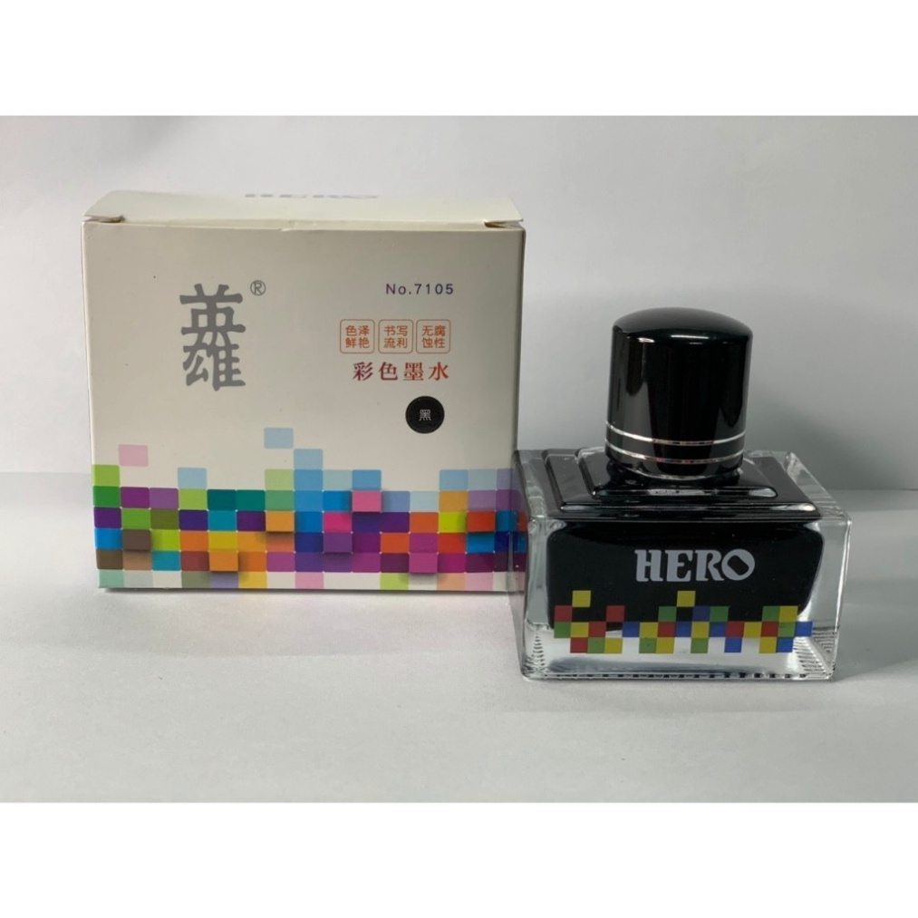 Mực Hero Cao Cấp - Mực Nhanh Khô-Mực Chuyên Luyện Chữ Đẹp Màu Tươi Tắn, Dung Tích 40ml