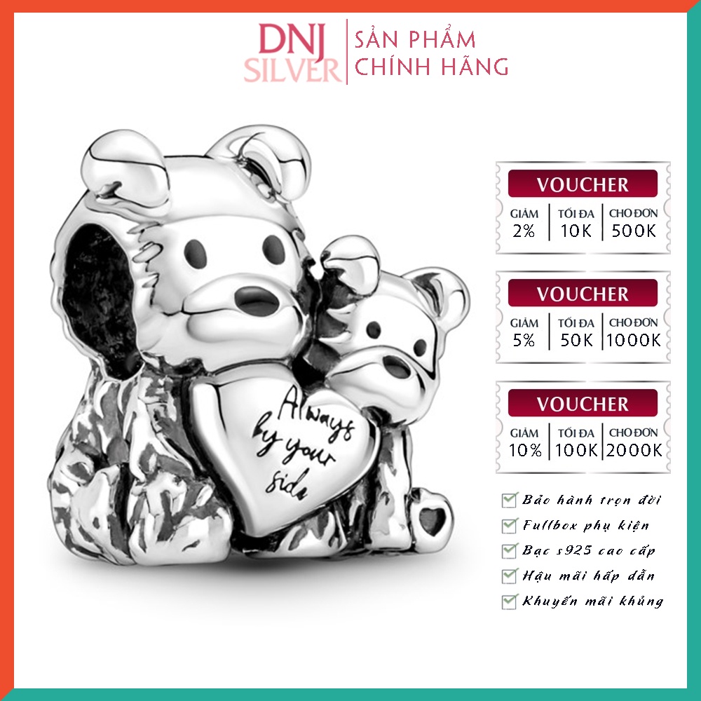 [Hàng cao cấp] Charm bạc 925 cao cấp, hàng chuẩn bạc - Charm Mother &amp; Puppy Love thích hợp để mix vòng tay charm - DN103