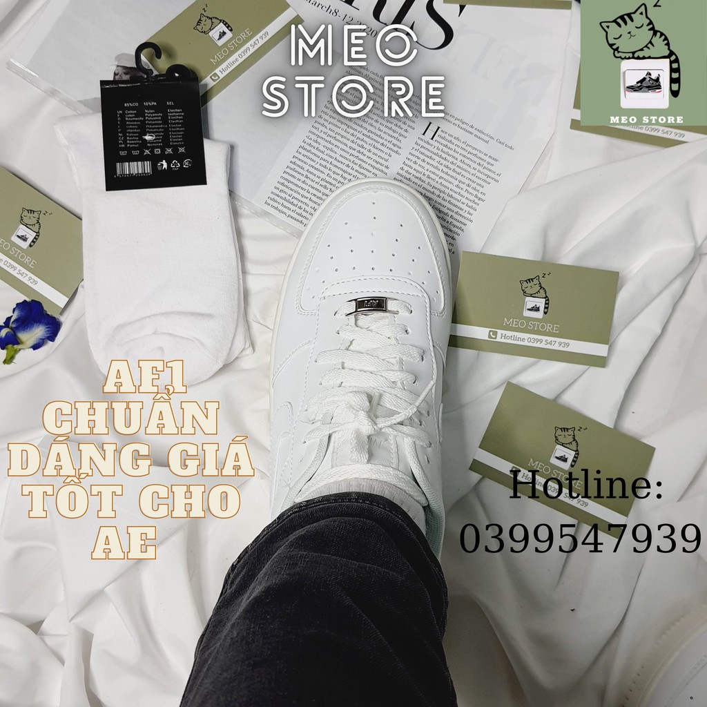 Giày Af1, giày thể thao trắng nam nữ cổ thấp full bill-hộp, đủ size 36-43