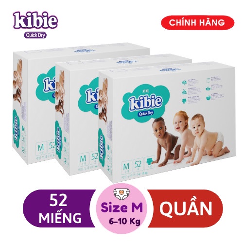 Bỉm Quần KIBIE Quick Dry - Tã Quần Cao Cấp Hàn Quốc Mềm Nhẹ Khô Thoáng Vượt Trội - M52/L48/XL44/XXL40