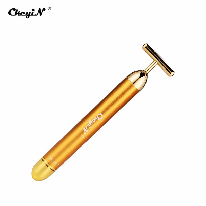 [Mã FMCGMALL - 8% đơn 250K] Cây lăn mát xa mặt CkeyiN xi mạ vàng 24K giúp giảm nếp nhăn MR002G | BigBuy360 - bigbuy360.vn