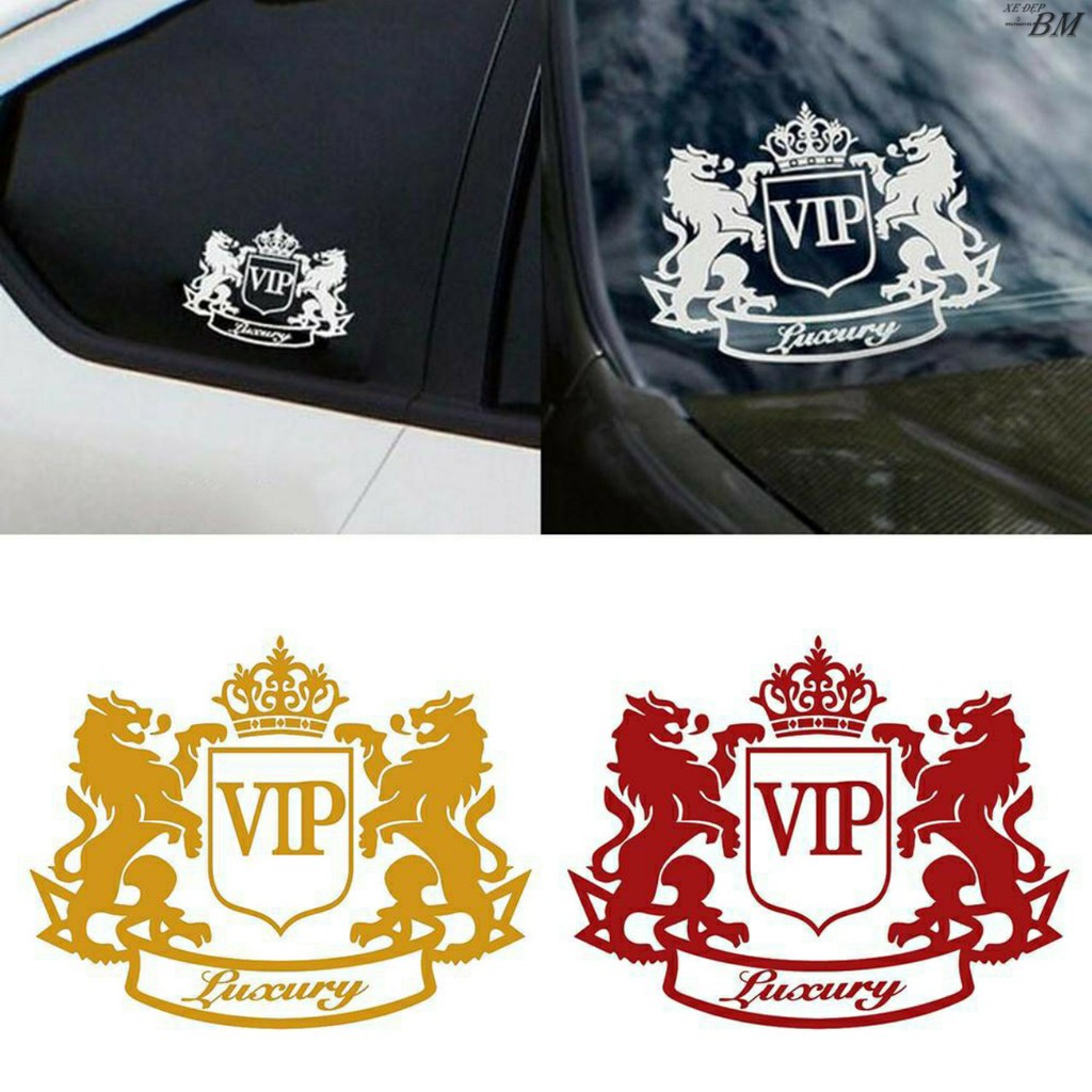 miếng dán trang trí xe ô tô hình chữ VIP
