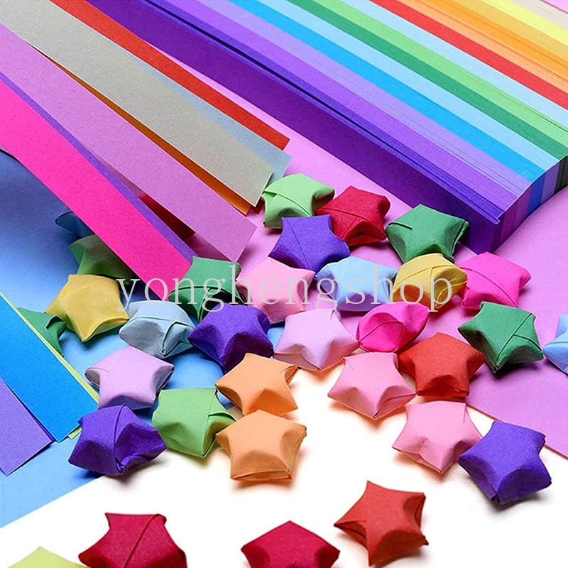 90 Tờ Giấy Gấp Sao Origami 10 Màu Sắc Dùng Để Trang Trí Nhà Cửa