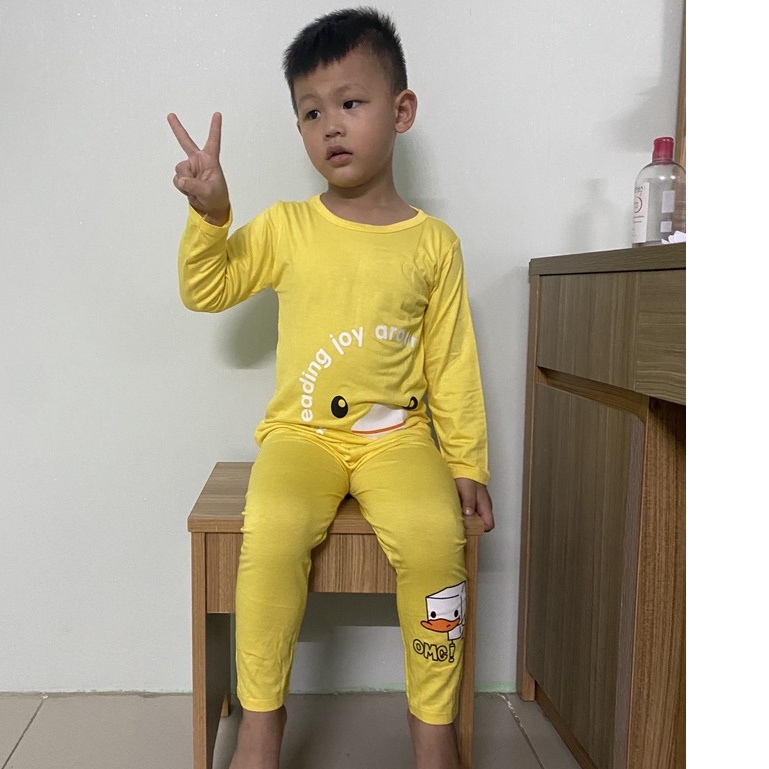 [Bé:8-27kg] Bộ Quần Áo Dài Tay Minky Mom Thun Lạnh Thoáng Mát Thiết Kế TrơnIn Hoạ Tiết Cho Trẻ 0-5 Tuổi- Mã TD-IN65