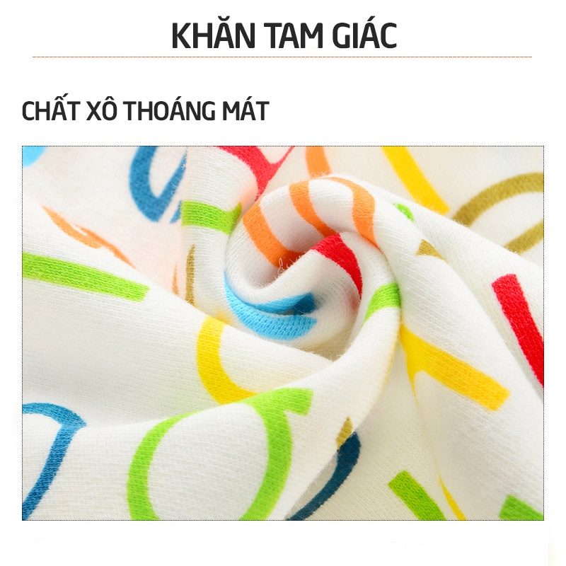 Khăn yếm tam giác cho bé cúc bấm vải xô(uh005005)