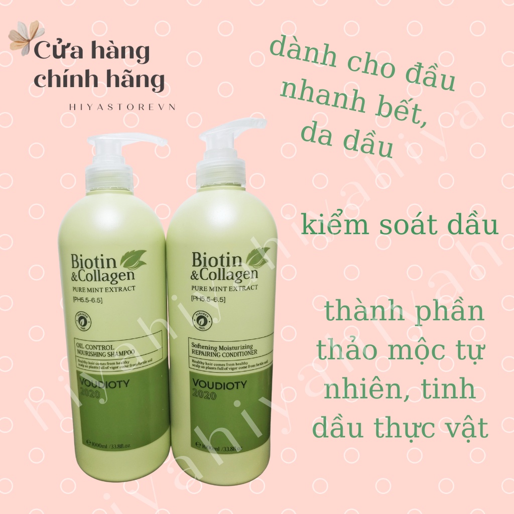 [CHUẨN AUTH] Bộ Dầu Gội Xả Biotin &amp; Collagen OGX Phiên Bản VOUDIOTY 1000ml