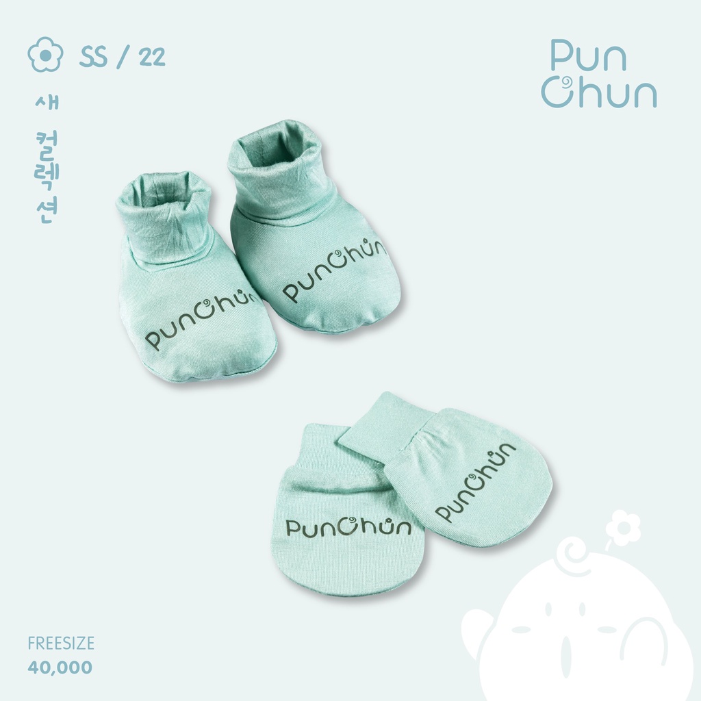 Punchun set bao tay bao chân sơ sinh SS2022D03