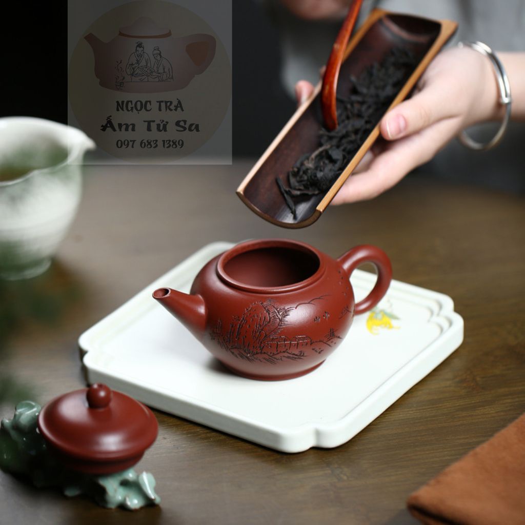 Ấm Tử Sa Thủy Bình Sơn Ảnh - Ngọc Trà Shop - Chất Đất Nguyên Khoáng Đại Hồng Bào Nghi Hưng