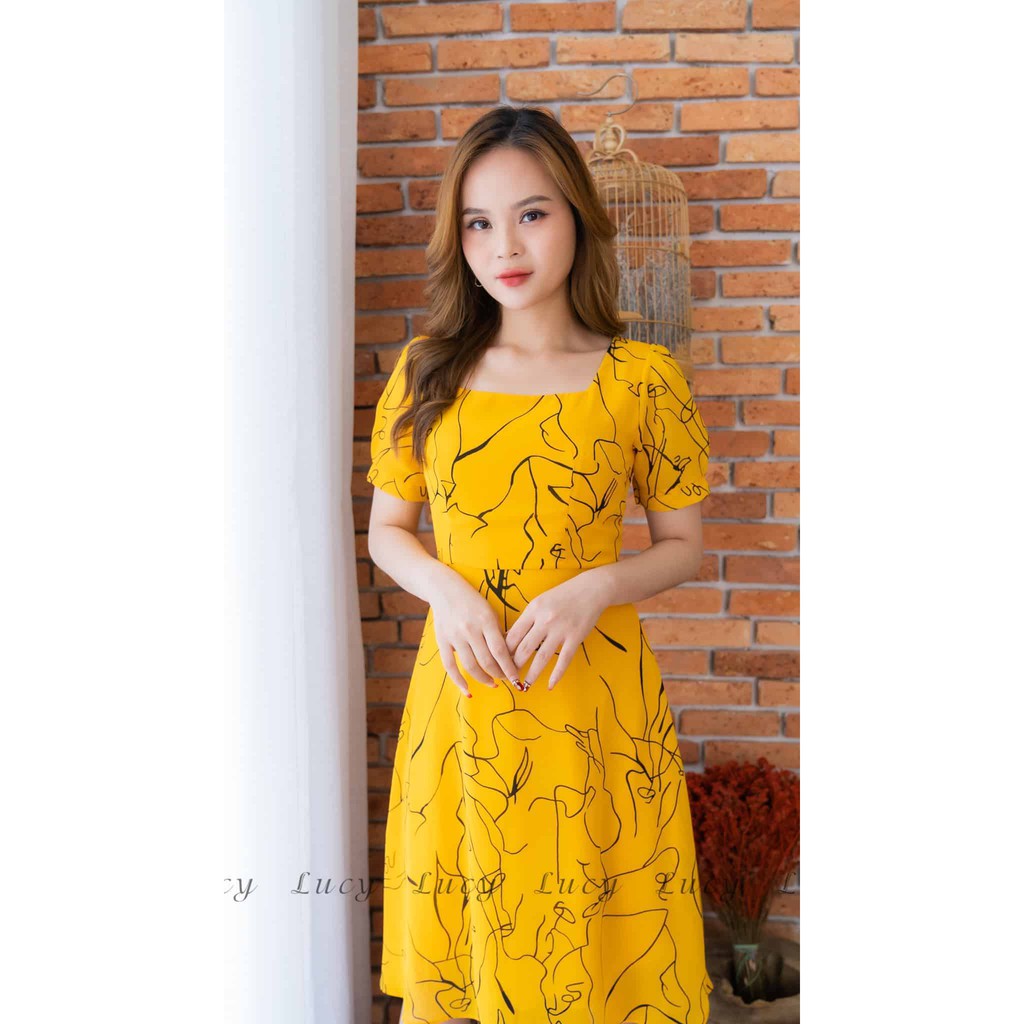 Đầm Bena 8651 Váy Lucy voan loang màu tinh tế giá tốt