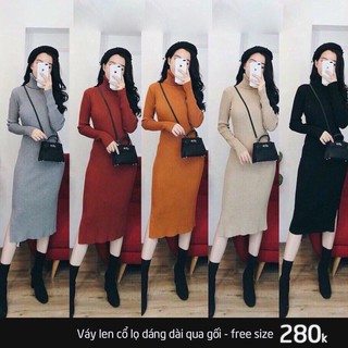 Váy len tăm cổ lọ ( giá sale)