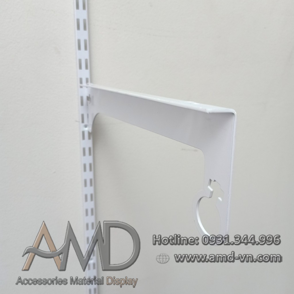 TAY ĐỠ GIÁ KỆ ỐNG INOX TRÒN CÀI THANH RAY GẮN TƯỜNG AMD-M772
