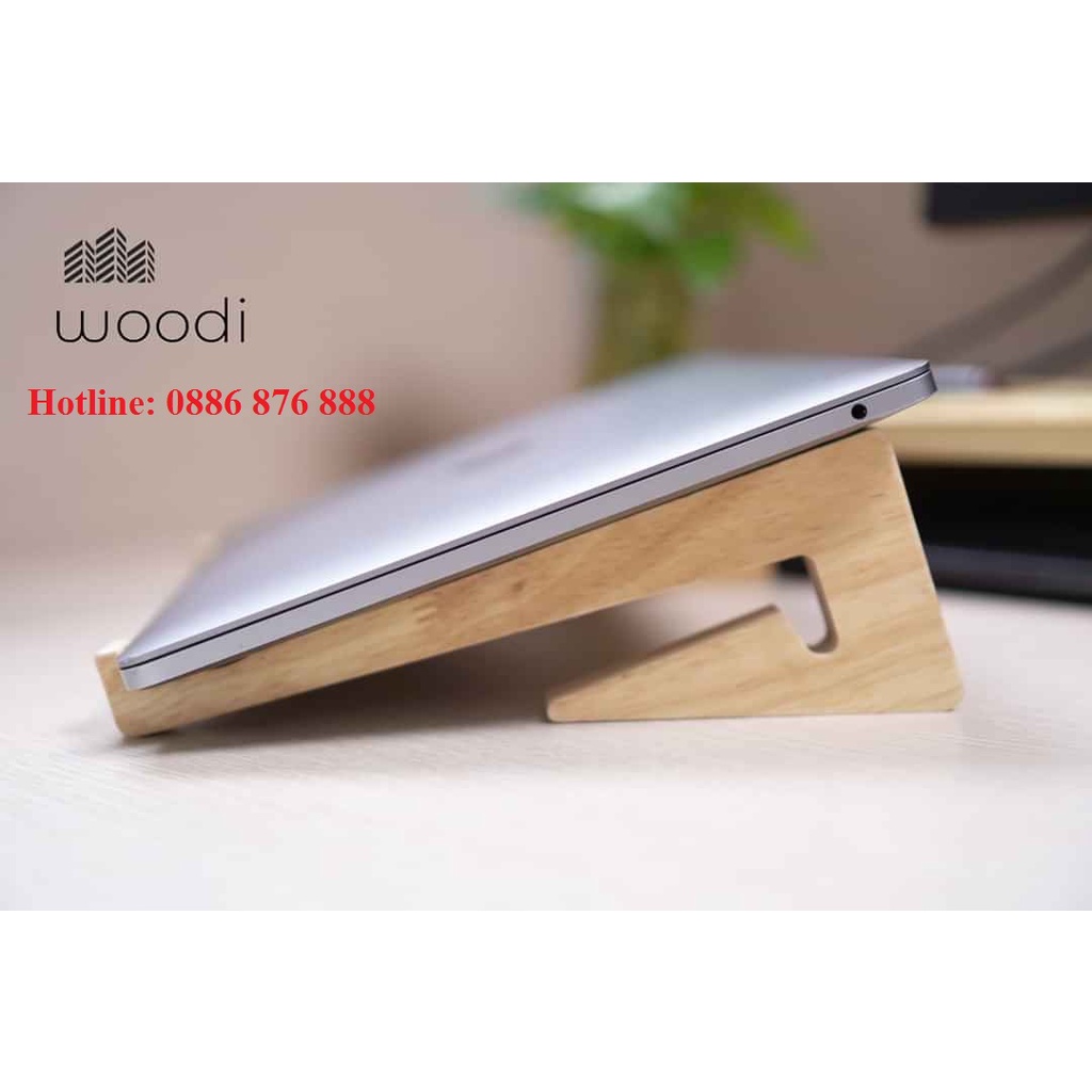 ❤️ Kệ gỗ cho laptop, macbook ❤️ Giá đỡ tản nhiệt cho macbook dạng chữ V bằng gỗ thông,  loại 1 tầng bền đẹp