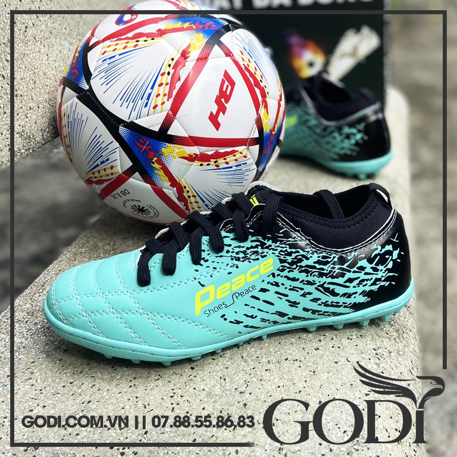 Giày bóng đá cổ chun co giãn - Giày đá banh cổ cao màu xanh đẹp mắt - Giày đá bóng giá tốt Godi Sport