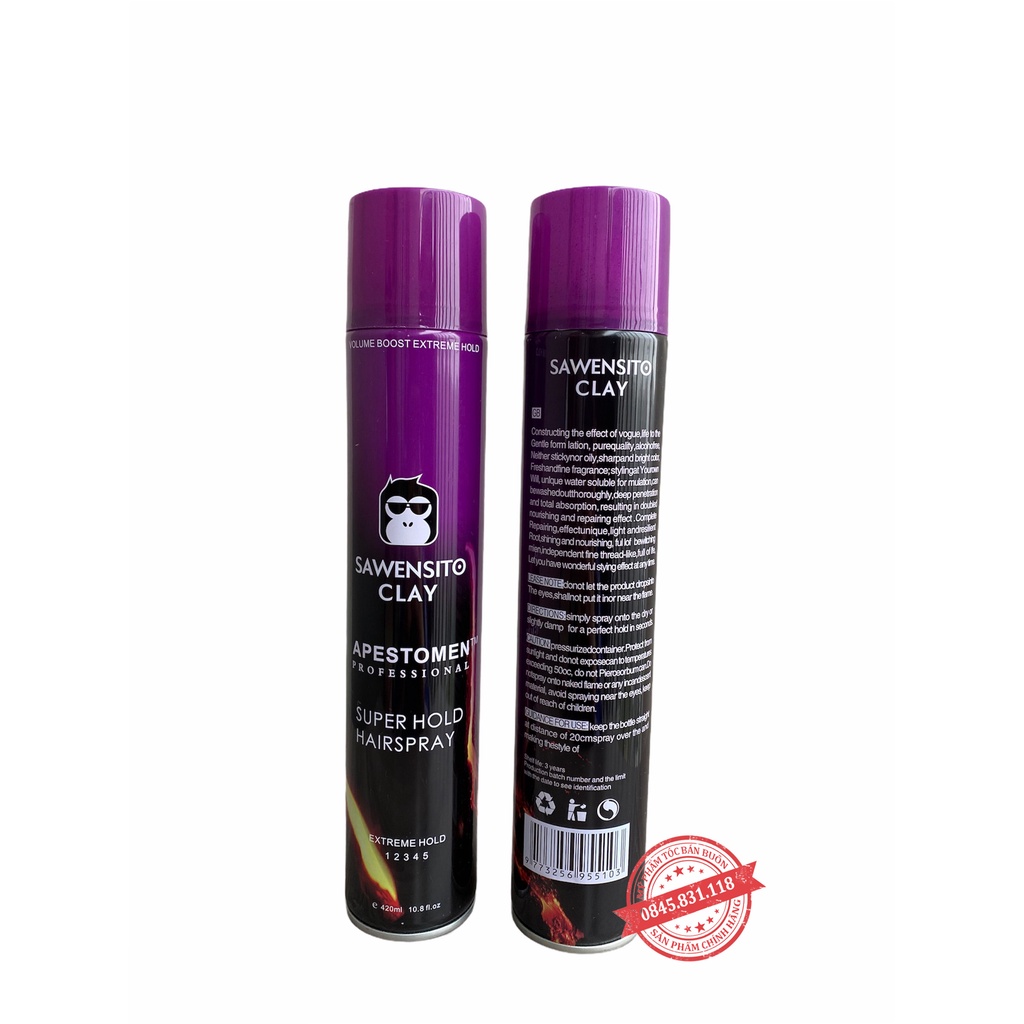 Gôm xịt tóc VOLCANIC 350ml tạo kiểu giữ nếp cho tóc. HÀNG CHÍNH HÃNG