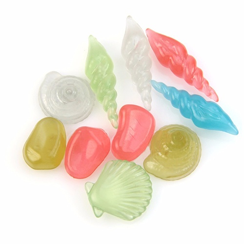 Bộ 10 Vỏ Ốc Dạ Quang Phát Sáng Trang Trí Bể Cá Siêu Xinh