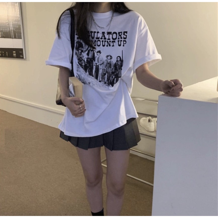 Áo Thun Regul Form Rộng PEONYB Nữ [FREESHIP]  Phông tay lỡ in hình loang vintage, 3158 retro cá tính Ulzzang