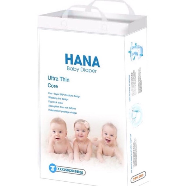 Bỉm trần quần Hana 100 M 100L 100XL 100XXL 100XXXL