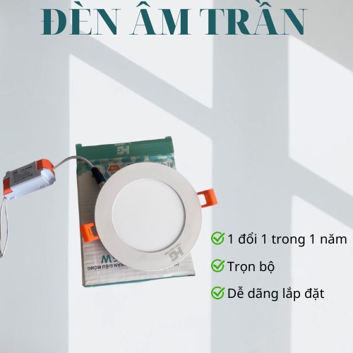 Đèn Led âm trần HG 6w 9w ánh sáng trắng, vàng - bảo hành 12 tháng #âmtrần