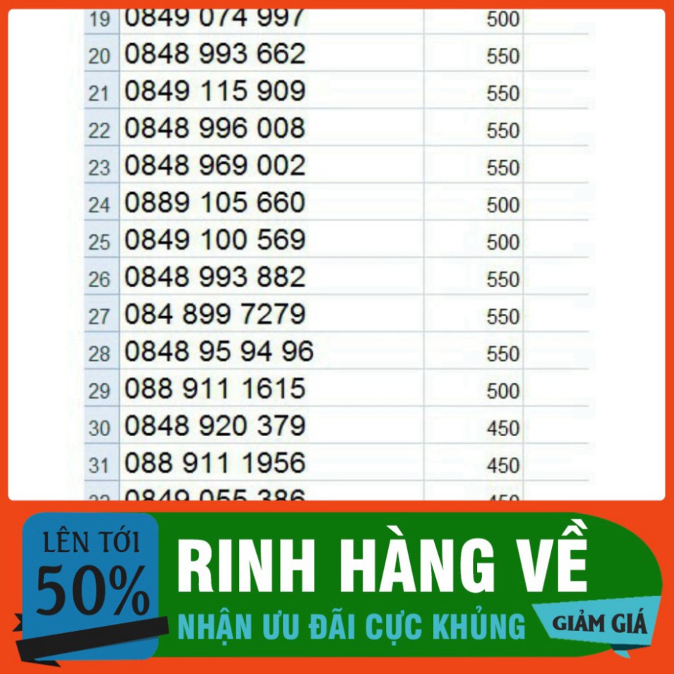 HẾT CỠ GIÁ SIM VINA D60G,VD89, VD149 ĐÃ DK GÓI 1 NĂM 6GB/NGÀY, 200 PHÚT ngoại mạng, miễn phí nội mạng MUA 1 LẦN DÙNG C