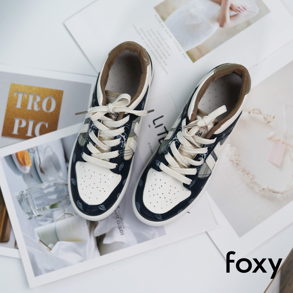 Giày Thể Thao Sneaker Nữ FOXY Dáng AF1 Họa Tiết Warior - FOX029