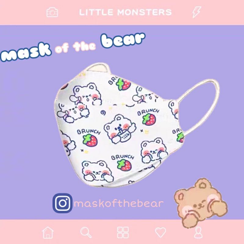 Khẩu trang kf94 hoạ tiết hoạt hình sáng trọng