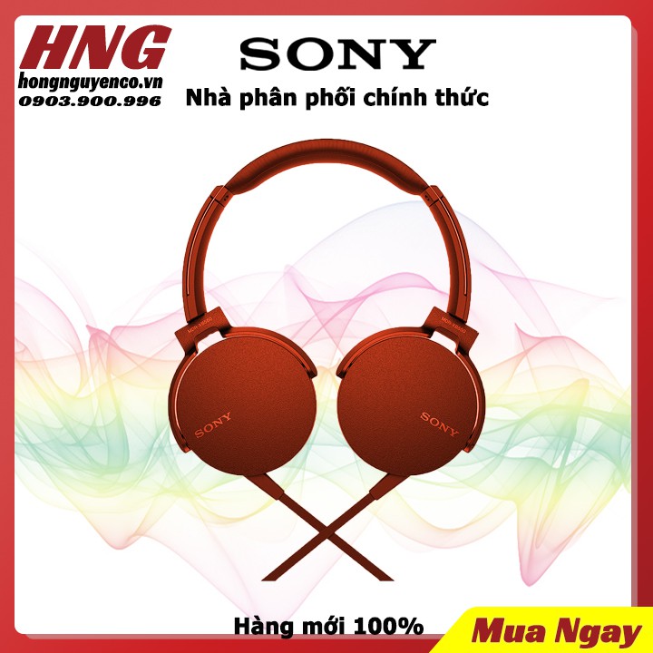 Tai nghe có dây Extra Bass Sony MDR-XB550AP - Hàng phân phối trực tiếp chính hãng - Bảo hành 1 năm toàn quốc