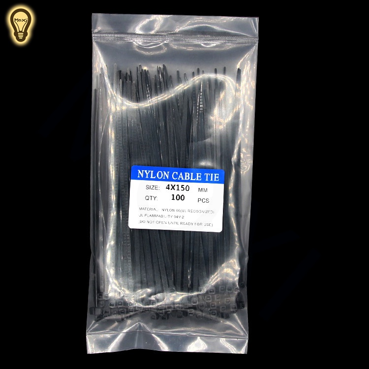 [ HÀNG SẴN ] COMBO x 10 Dây rút nhựa đen 5x150mm dùng treo đèn , đồ vật tiện dụng MOXI.