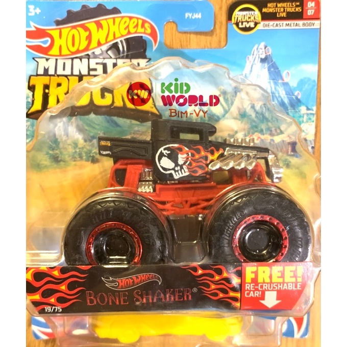 Xe mô hình Hot Wheels Monster Trucks Bone Shaker GWK02.