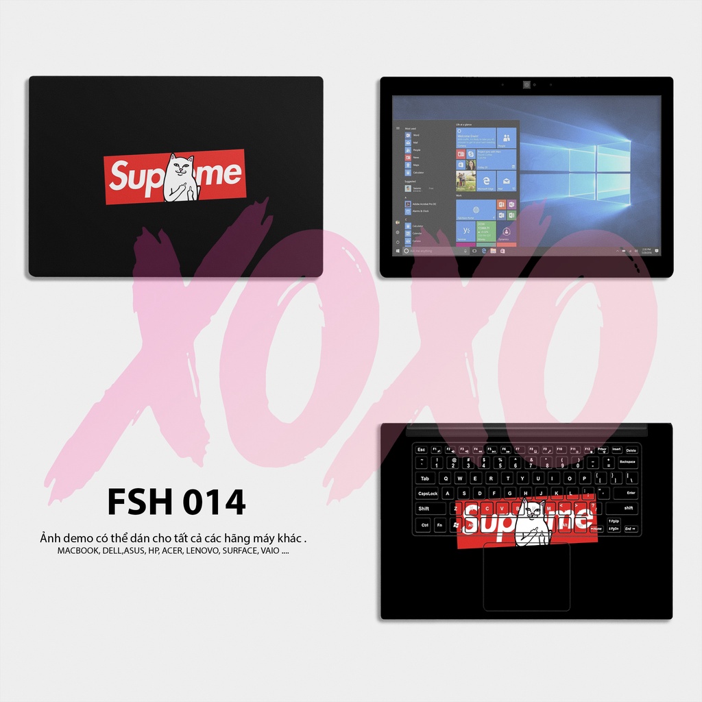 Skin dán laptop mẫu SUPREME / Có mẫu decal dán cho tất cả các hãng máy tính