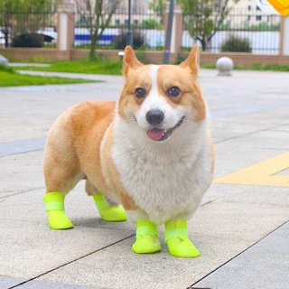 Dog Rain Boots Teddy Shoes Do Not Fall off Bichon Corgi Large, Medium and Small Dogs Pet Booties Soft Bottom Rain Boots Waterproof Dirty OdZv
