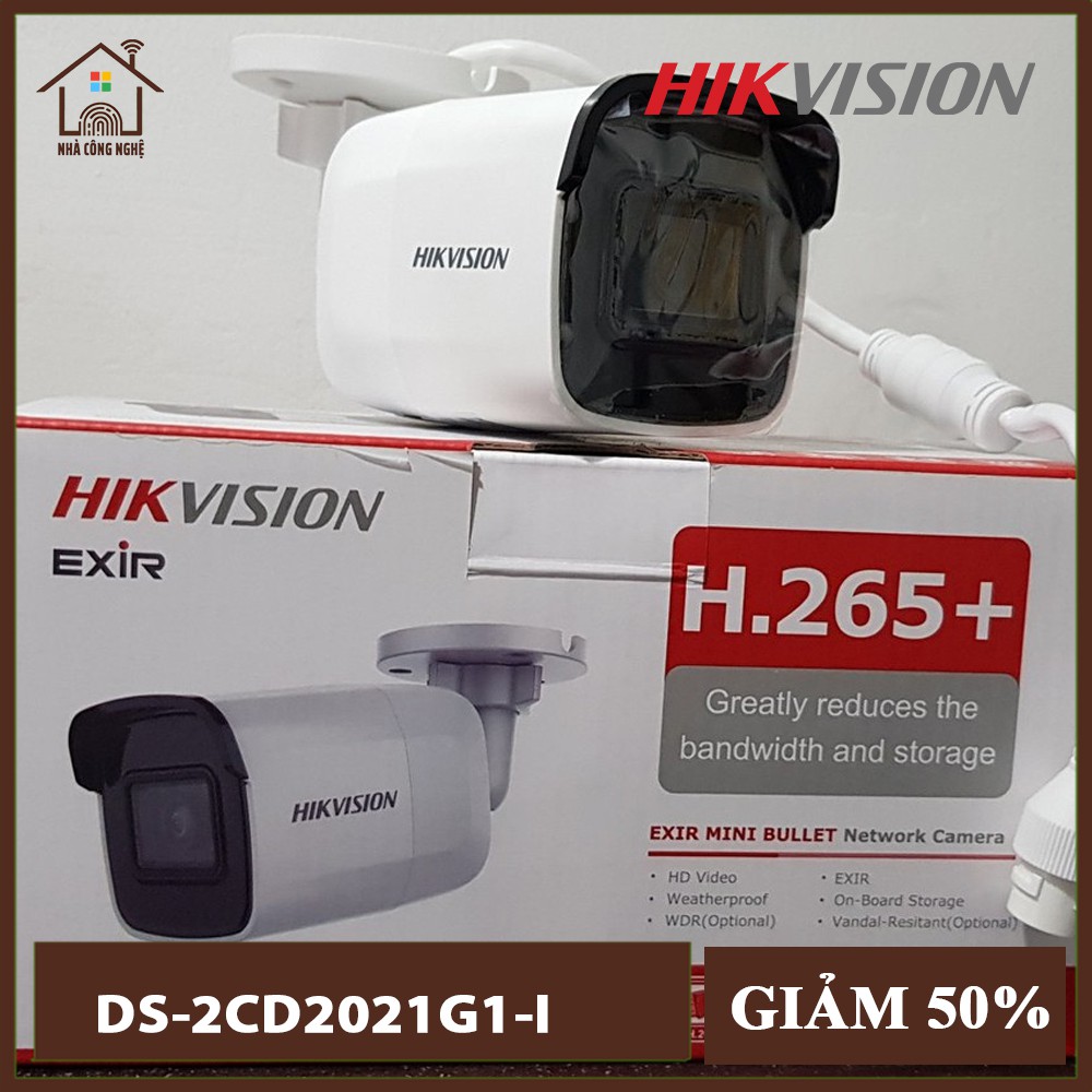 [PHÂN PHỐI CHÍNH HÃNG] Camera IP/Wifi HikVision DS-2CD2021G1-I 2MP - Quan Sát Hồng Ngoại,Chống Nước,Bụi Bẩn ỊP67