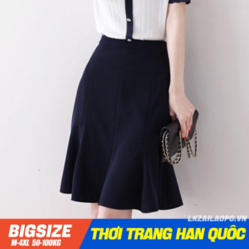 chân váy ngắn nữ đuôi cá Bigsize chân váy công sở lưng cao cạp cao bút chì bánh bèo đen mùa hè Phong cách Hàn Quốc Thời Trang tiểu thư cá tính xinh đẹp cho người mập béo