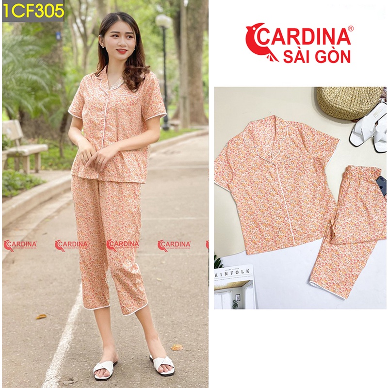 Đồ Bộ Pijama Nữ Dễ Thương Trẻ Trung Chất Mát Mềm Mịn Cao Cấp 𝐂𝐀𝐑𝐃𝐈𝐍𝐀 𝑺𝒂̀𝒊 𝑮𝒐̀𝒏 Nữ Tính Tôn Dáng Mã 1CF3