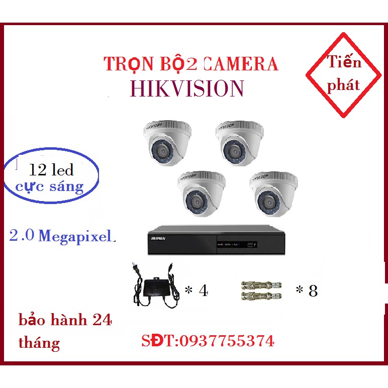 TRỌN BỘ 4 HIKVISION 56DOT-IRP-4