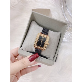 Đồng hồ Guess nữ dáng basic quai da nhũ lấp lánh