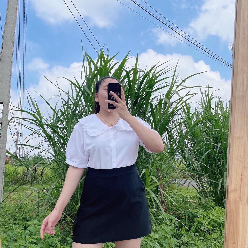 Áo Sơ Mi Nữ Bigsize Cổ Sen,Áo Sơ Mi Kiểu Lên Phom Xinh CO SEN