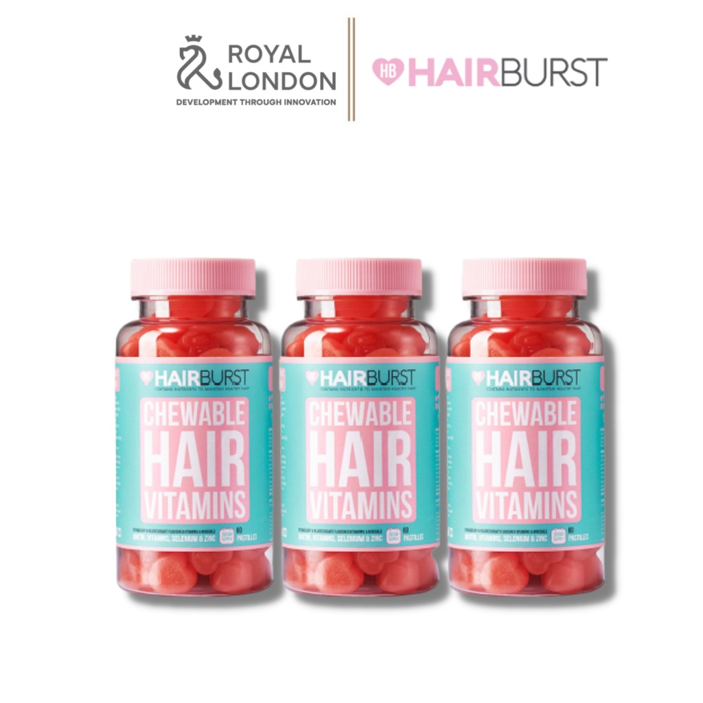 Kẹo dẻo vitamin chăm sóc, kích thích mọc tóc HAIRBURST chewable hair vitamins 60 viên/1 lọ