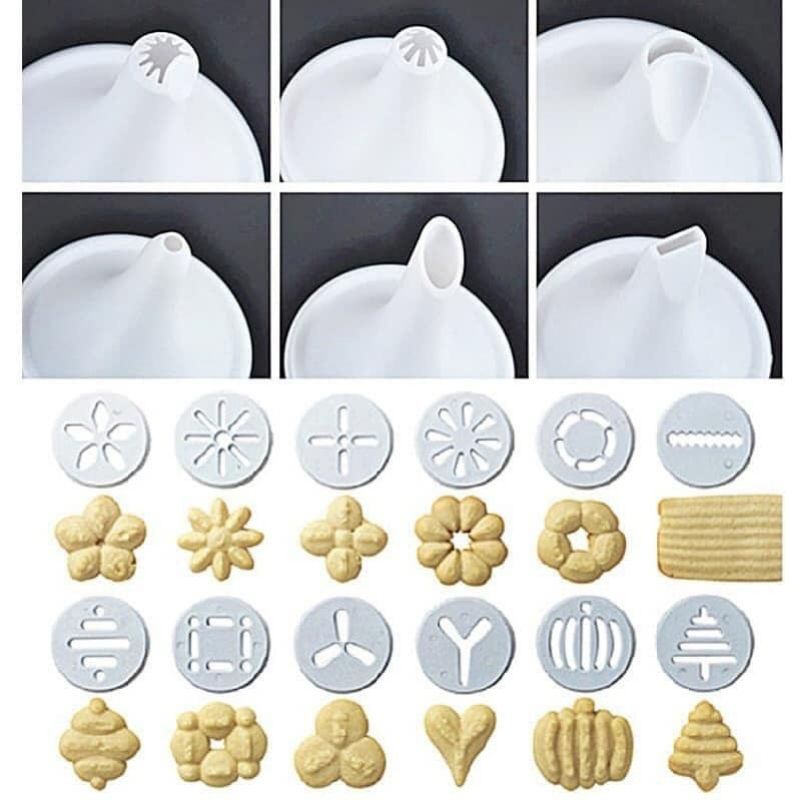 Súng bắn tạo hình bánh bao gồm khuôn tạo hình bánh quy và đầu bắt bông kem tiện lợi LEBENANG